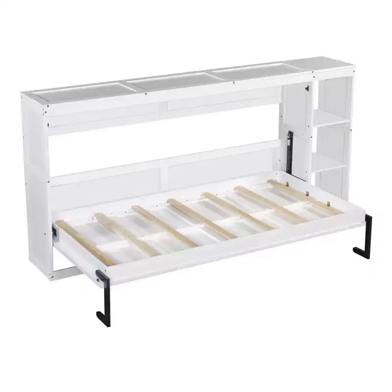 Murphy Bed Wall Bed with Bookshelf, Cabinet Bed Folding Wall Bed for Guest Room Office