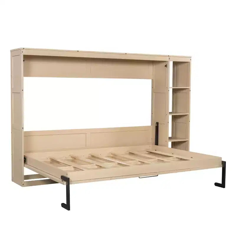 Murphy Bed Wall Bed with Bookshelf, Cabinet Bed Folding Wall Bed for Guest Room Office