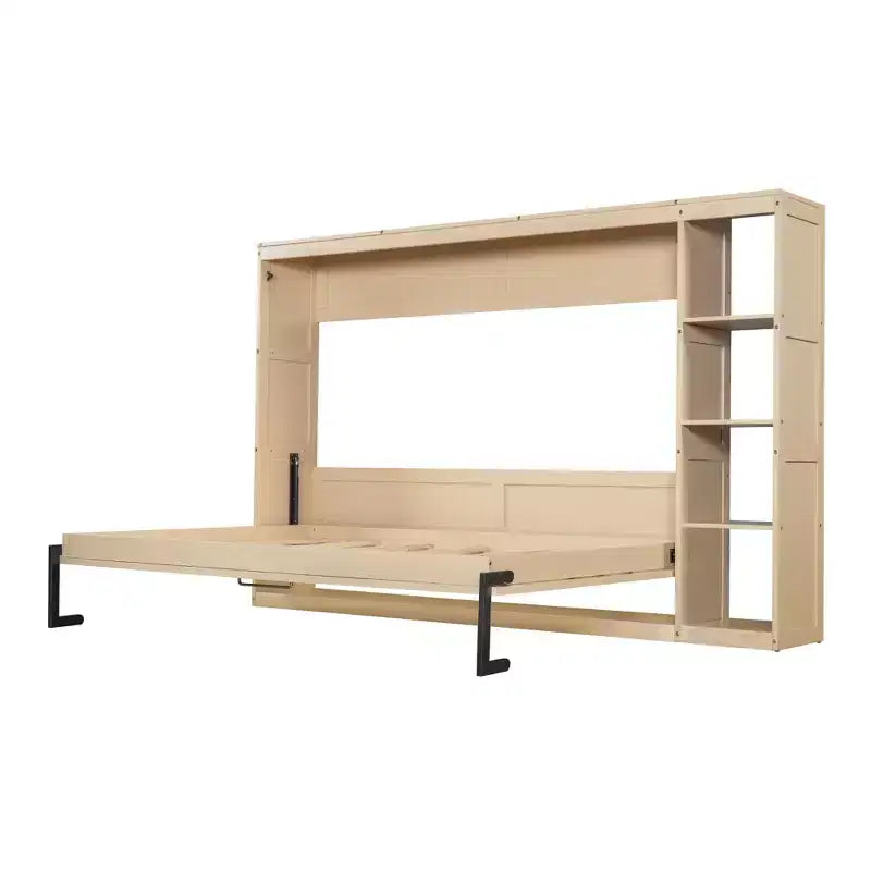 Murphy Bed Wall Bed with Bookshelf, Cabinet Bed Folding Wall Bed for Guest Room Office