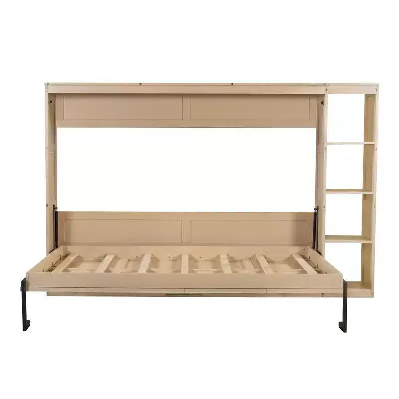 Murphy Bed Wall Bed with Bookshelf, Cabinet Bed Folding Wall Bed for Guest Room Office