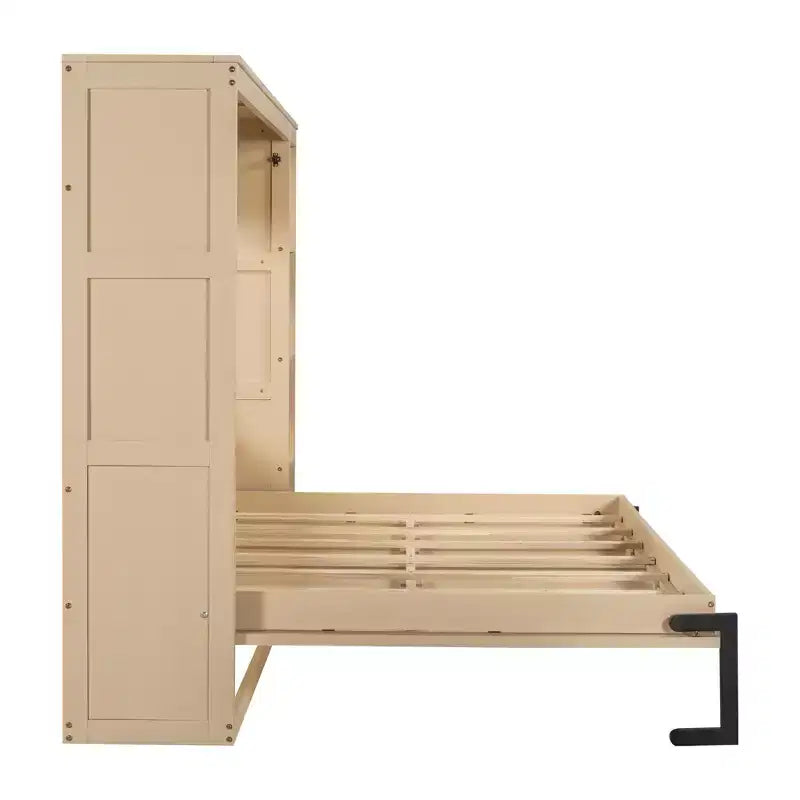 Murphy Bed Wall Bed with Bookshelf, Cabinet Bed Folding Wall Bed for Guest Room Office