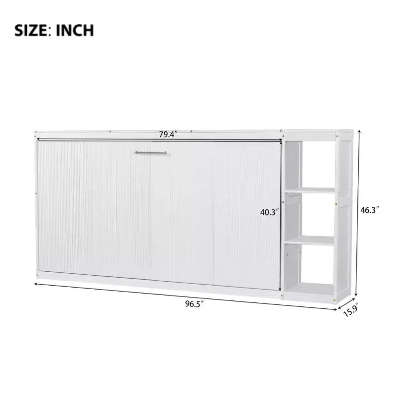 Murphy Bed Wall Bed with Bookshelf, Cabinet Bed Folding Wall Bed for Guest Room Office