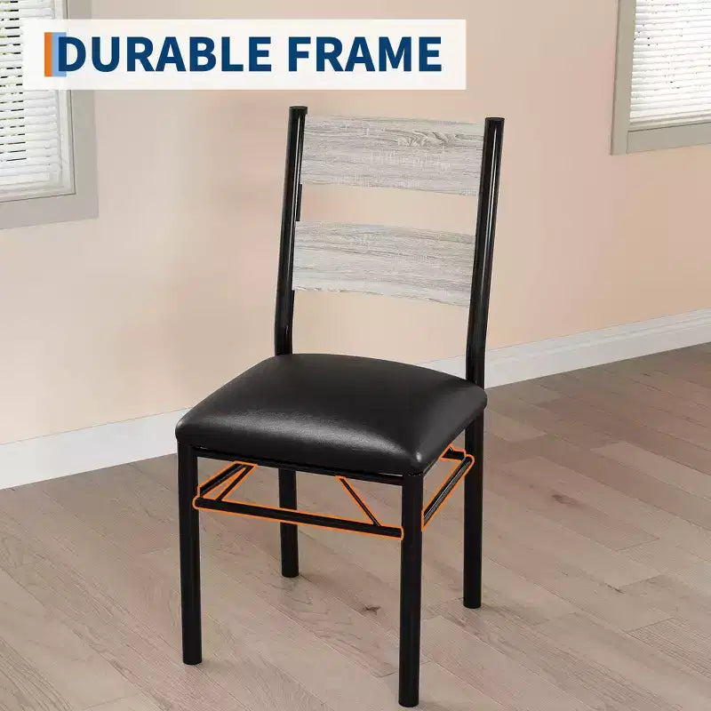 Dining Table Set for 2, Dining Table with 2 Upholstered Chairs, Wood 3-Piece Kitchen Dining Room Table Set with Corner Protector for Small Space