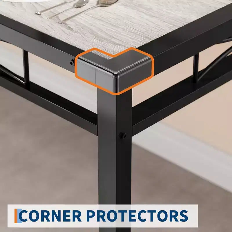 Dining Table Set for 2, Dining Table with 2 Upholstered Chairs, Wood 3-Piece Kitchen Dining Room Table Set with Corner Protector for Small Space