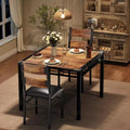 Dining Table Set for 2, Dining Table with 2 Upholstered Chairs, Wood 3-Piece Kitchen Dining Room Table Set with Corner Protector for Small Space
