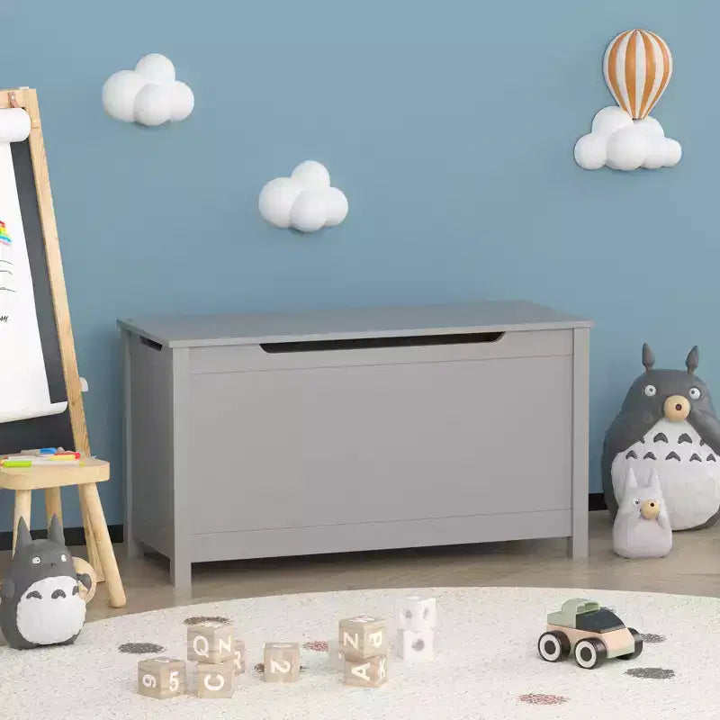 Whisen Kids Toy Box Storage, Utility Storage Cabinets with Safety Hinged Lid for Ages 2+, Quick Assembly