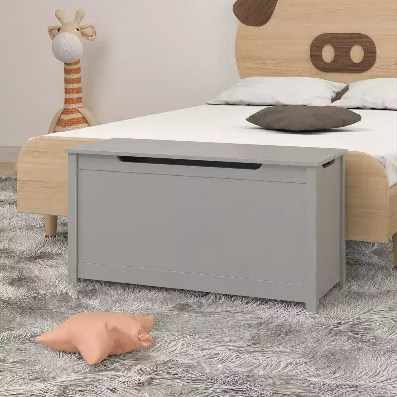 Whisen Kids Toy Box Storage, Utility Storage Cabinets with Safety Hinged Lid for Ages 2+, Quick Assembly