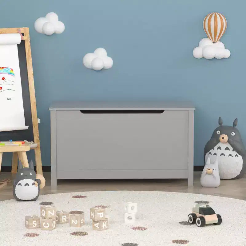 Whisen Kids Toy Box Storage, Utility Storage Cabinets with Safety Hinged Lid for Ages 2+, Quick Assembly