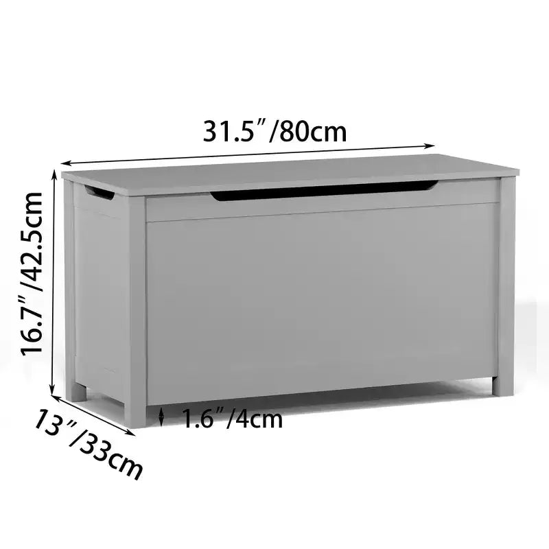 Whisen Kids Toy Box Storage, Utility Storage Cabinets with Safety Hinged Lid for Ages 2+, Quick Assembly