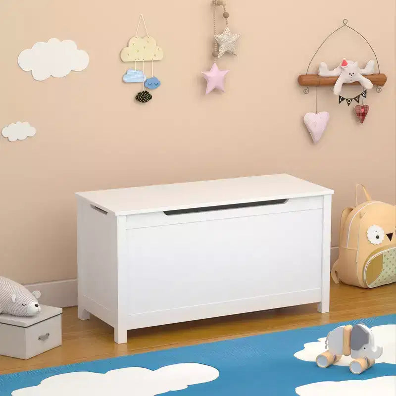Whisen Kids Toy Box Storage, Utility Storage Cabinets with Safety Hinged Lid for Ages 2+, Quick Assembly