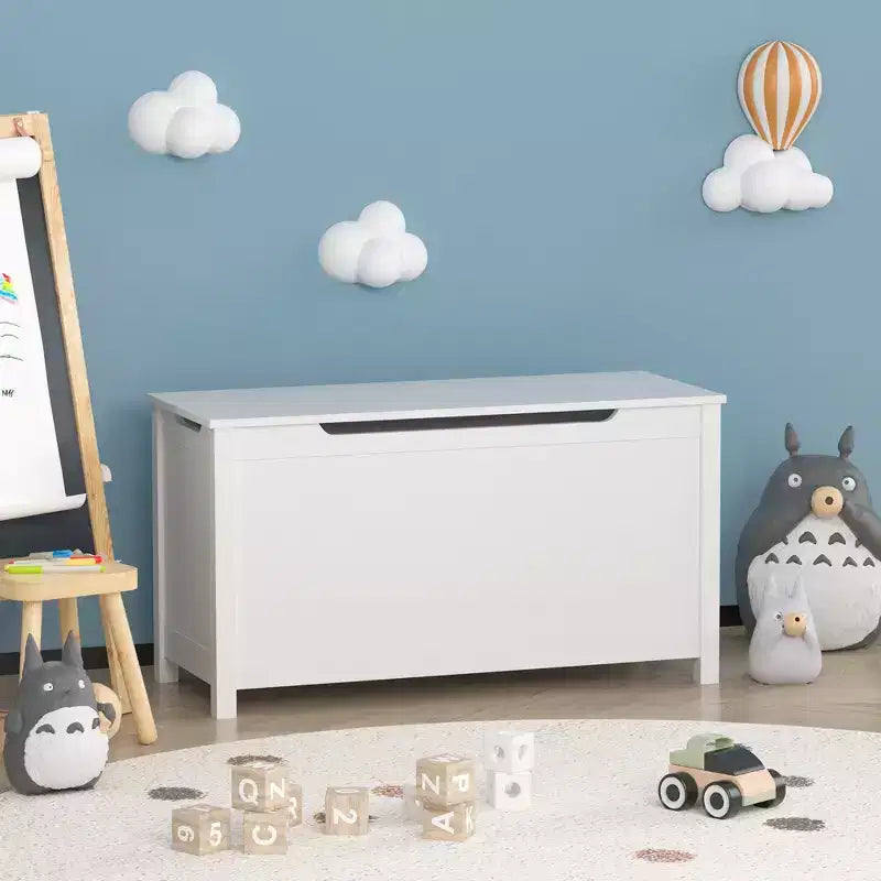 Whisen Kids Toy Box Storage, Utility Storage Cabinets with Safety Hinged Lid for Ages 2+, Quick Assembly