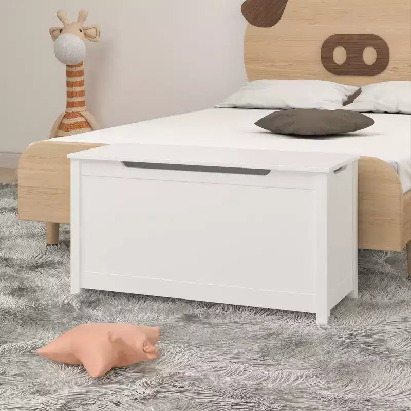 Whisen Kids Toy Box Storage, Utility Storage Cabinets with Safety Hinged Lid for Ages 2+, Quick Assembly
