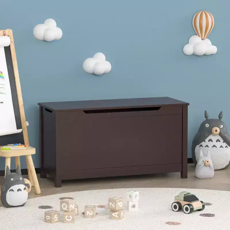 Whisen Kids Toy Box Storage, Utility Storage Cabinets with Safety Hinged Lid for Ages 2+, Quick Assembly