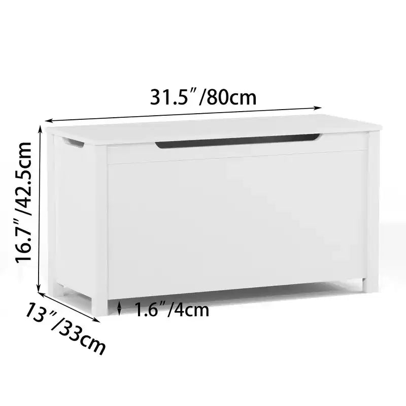 Whisen Kids Toy Box Storage, Utility Storage Cabinets with Safety Hinged Lid for Ages 2+, Quick Assembly
