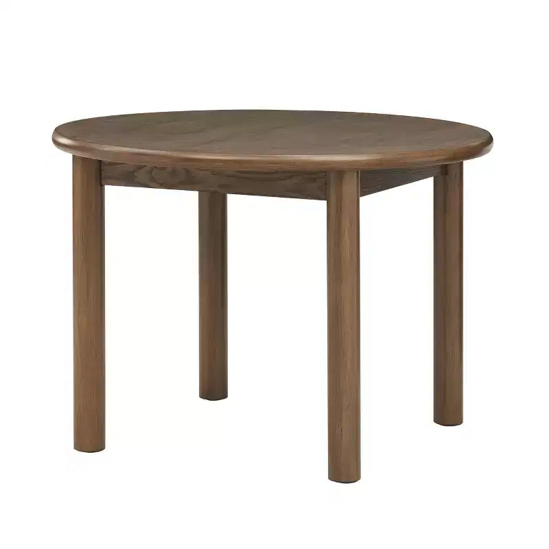Round Dining Table for 4, Farmhouse Kitchen Table, Wooden Circle Dinner Room Table