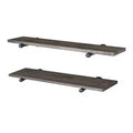 RESTORE Boulder Black 36 in. Shelves with Noir Pre-finished Straight Brackets by Pipe Decor
