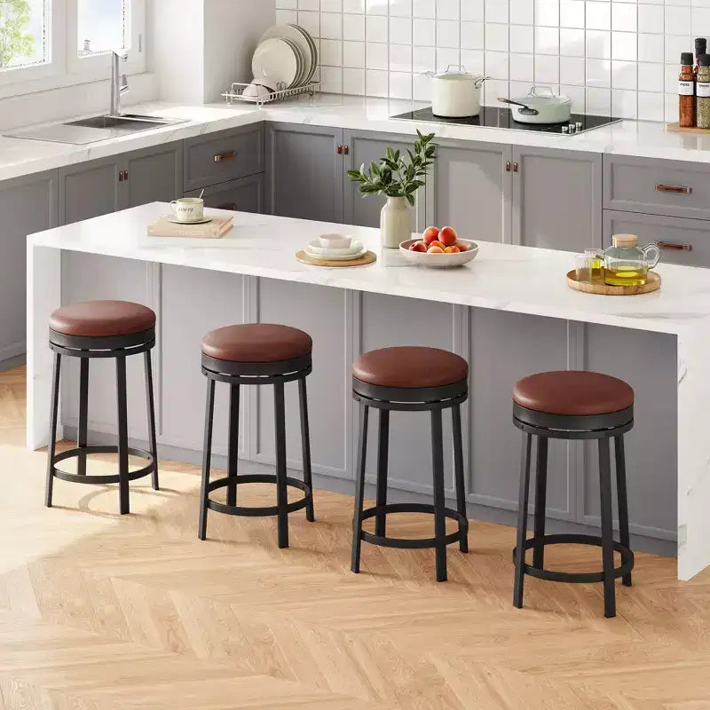 COZONY Swivel Bar Stools Set, Counter Height Adjustable Stools, Kitchen Island Stools for Breakfast Nook, Home Bar, Counter Dining