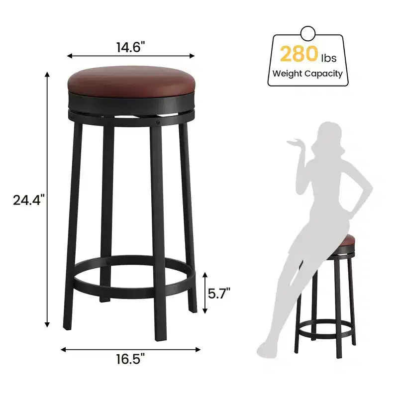 COZONY Swivel Bar Stools Set, Counter Height Adjustable Stools, Kitchen Island Stools for Breakfast Nook, Home Bar, Counter Dining