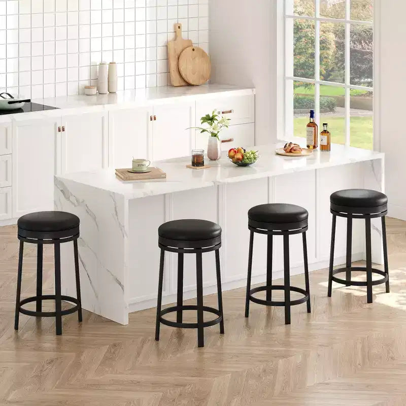 COZONY Swivel Bar Stools Set, Counter Height Adjustable Stools, Kitchen Island Stools for Breakfast Nook, Home Bar, Counter Dining