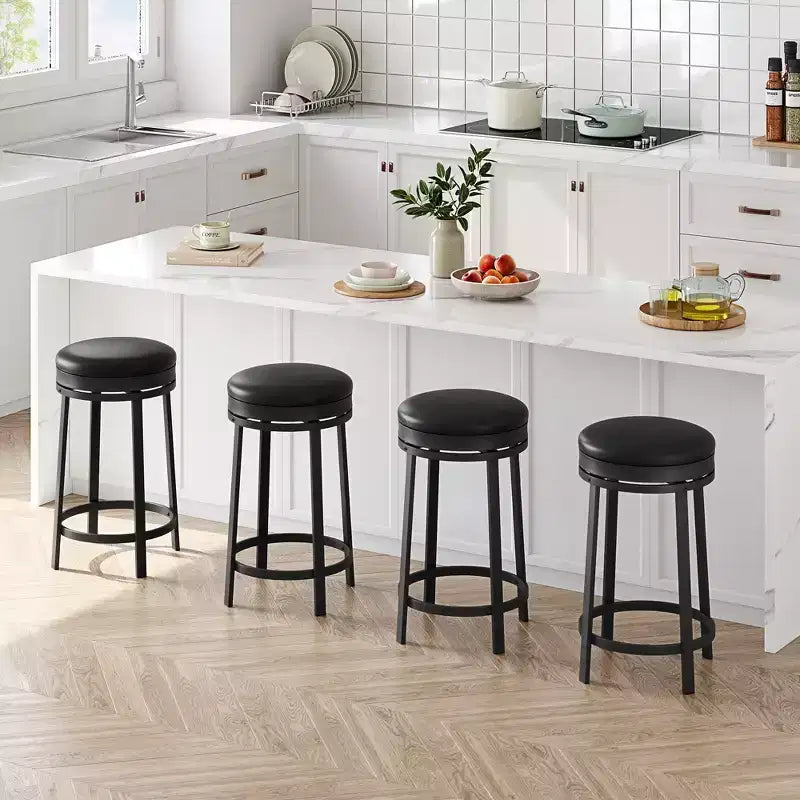 COZONY Swivel Bar Stools Set, Counter Height Adjustable Stools, Kitchen Island Stools for Breakfast Nook, Home Bar, Counter Dining