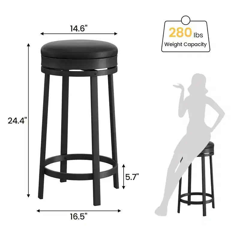 COZONY Swivel Bar Stools Set, Counter Height Adjustable Stools, Kitchen Island Stools for Breakfast Nook, Home Bar, Counter Dining