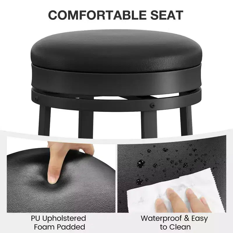 COZONY Swivel Bar Stools Set, Counter Height Adjustable Stools, Kitchen Island Stools for Breakfast Nook, Home Bar, Counter Dining