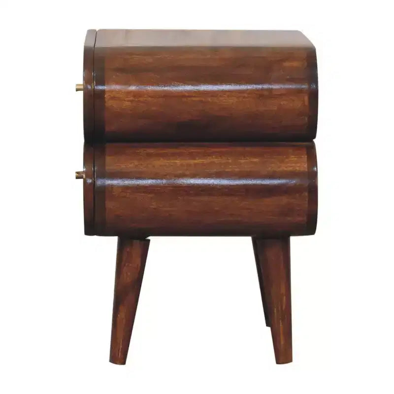 HomeRoots 20 Chestnut Solid Wood Two Drawer Nightstand