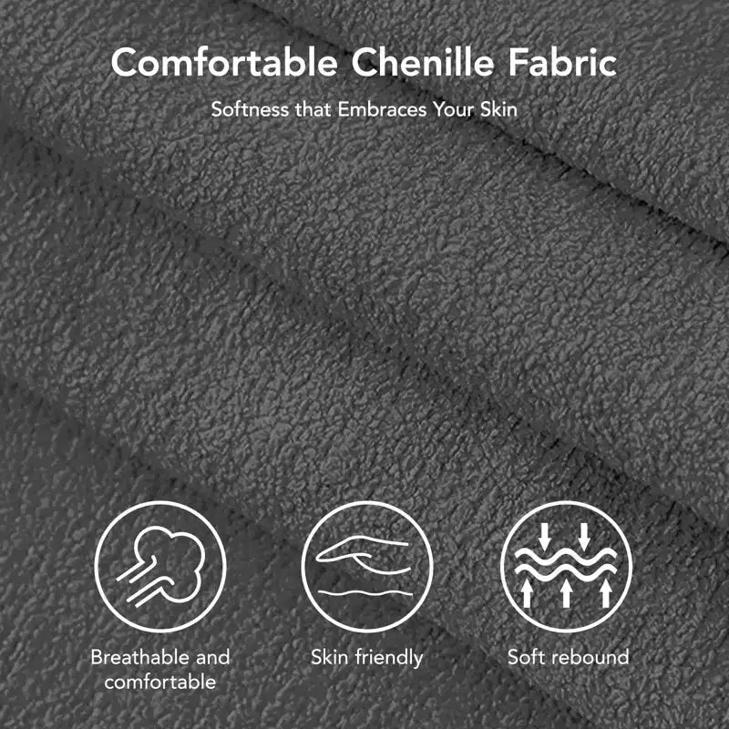 Dyonery Chenille Sleeper Sofa Bed, 3-in-1 Pull Out Loveseat with 5-Position Reclining Backrest, Side Pocket & Tool-Free Assembly
