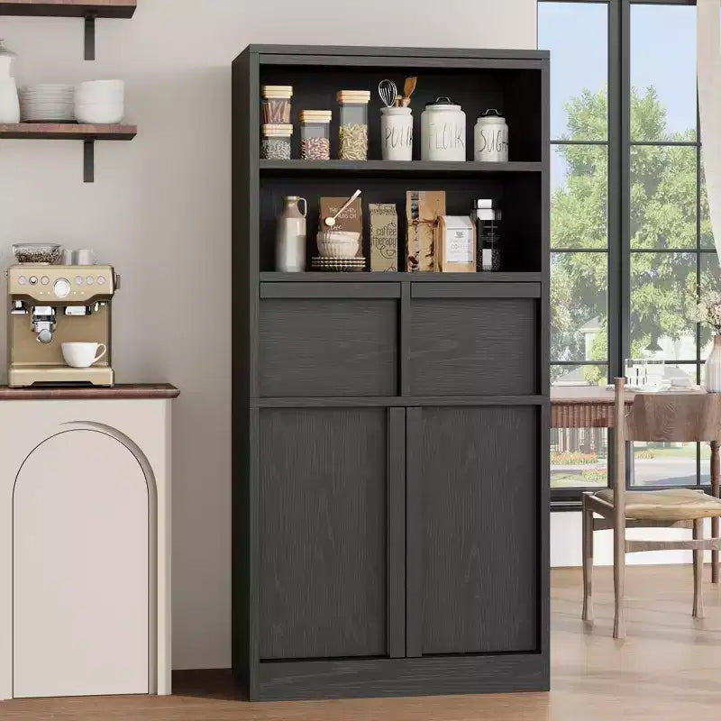 Tall Bathroom Cabinet, Floor Storage Cabinet with Doors & 2 Drawers, 51 H Tall Organizer Cabinet Freestanding for Bathroom, Living Room, Kitchen