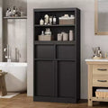 Tall Bathroom Cabinet, Floor Storage Cabinet with Doors & 2 Drawers, 51 H Tall Organizer Cabinet Freestanding for Bathroom, Living Room, Kitchen