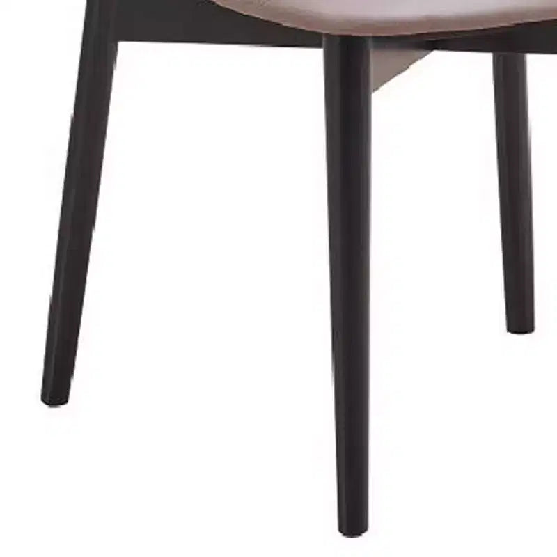 Royal Hampton 23 Inch Side Dining Chair Set of 2, Turned Legs, Gray Fabric, Black