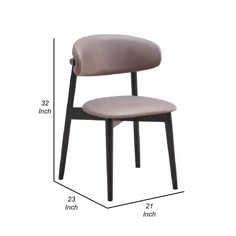 Royal Hampton 23 Inch Side Dining Chair Set of 2, Turned Legs, Gray Fabric, Black