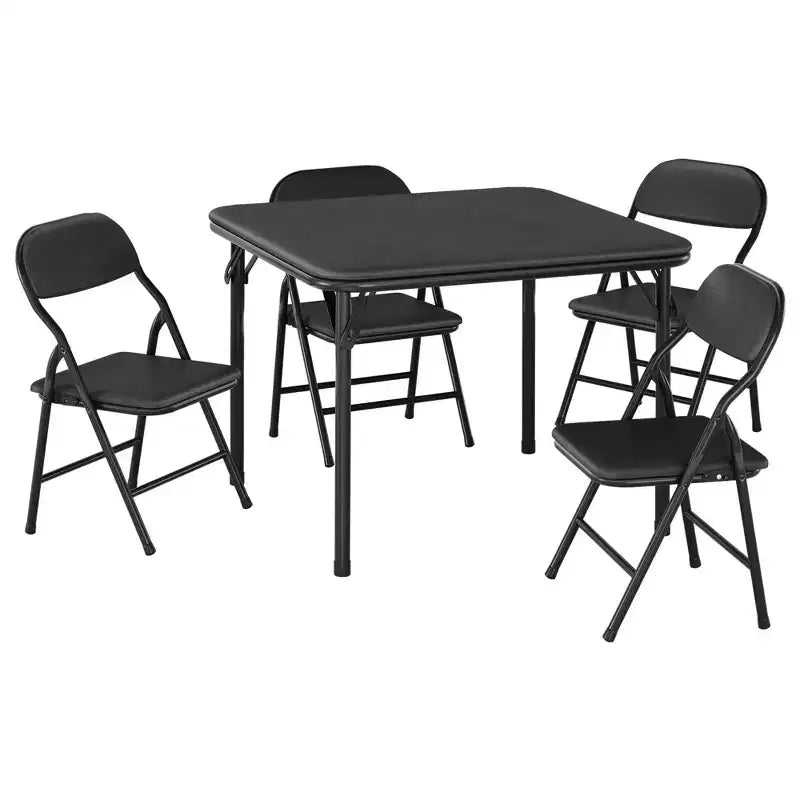 5-Piece Kids Folding Table and Chairs Set, Toddlers Children's Activity Table and Chairs Set for Dining Room, Daycare, Classrooms