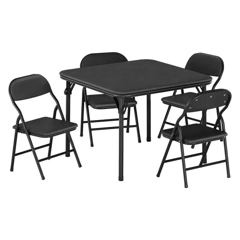 5-Piece Kids Folding Table and Chairs Set, Toddlers Children's Activity Table and Chairs Set for Dining Room, Daycare, Classrooms