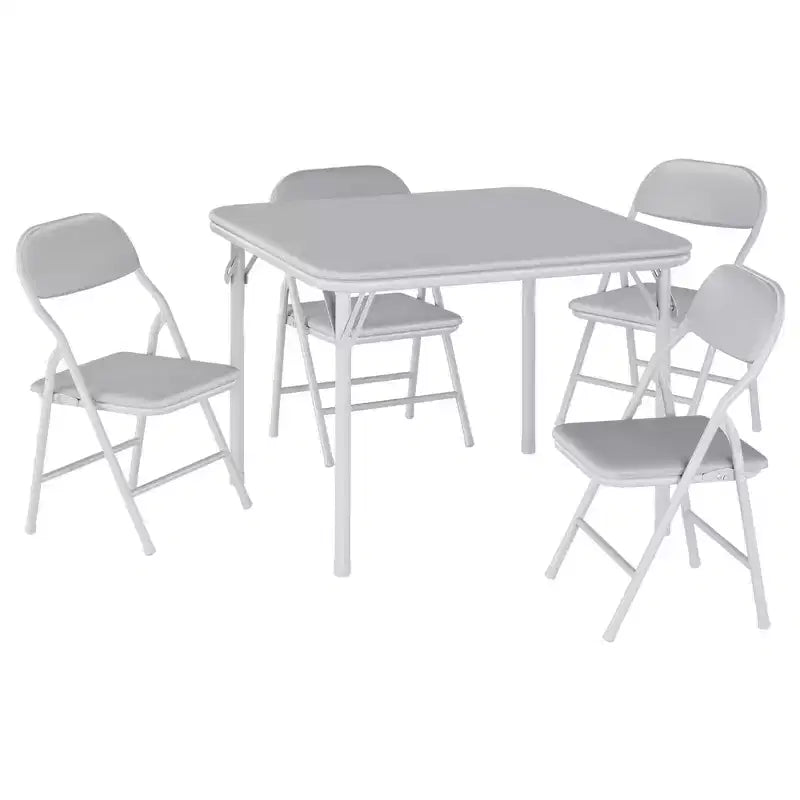5-Piece Kids Folding Table and Chairs Set, Toddlers Children's Activity Table and Chairs Set for Dining Room, Daycare, Classrooms