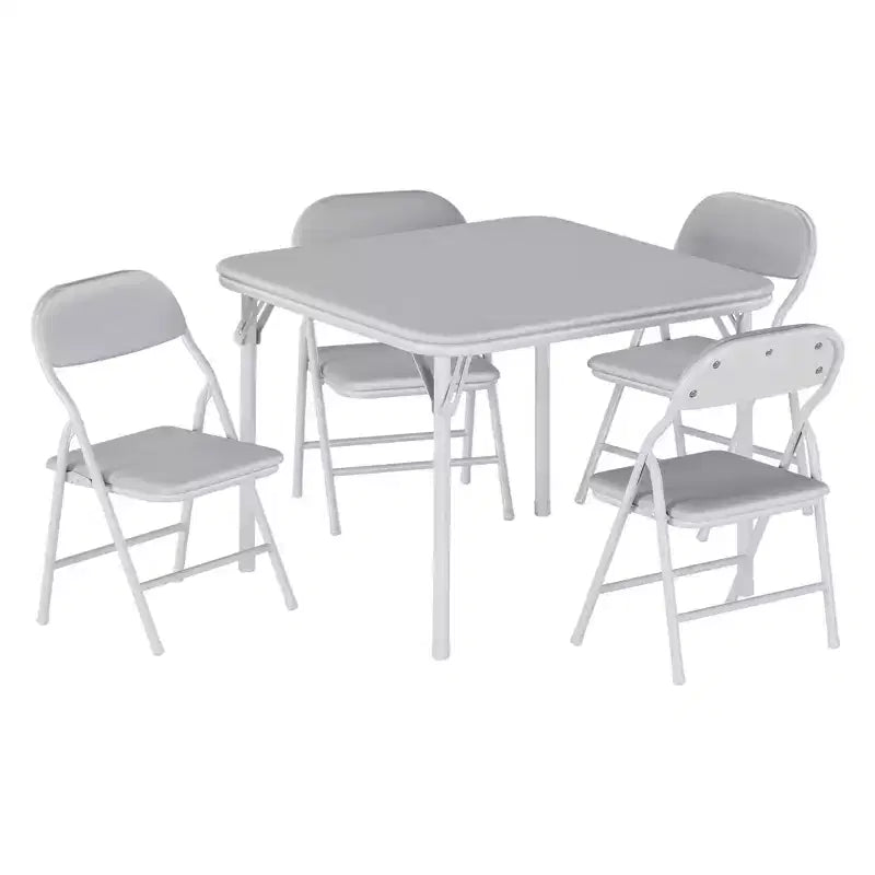 5-Piece Kids Folding Table and Chairs Set, Toddlers Children's Activity Table and Chairs Set for Dining Room, Daycare, Classrooms