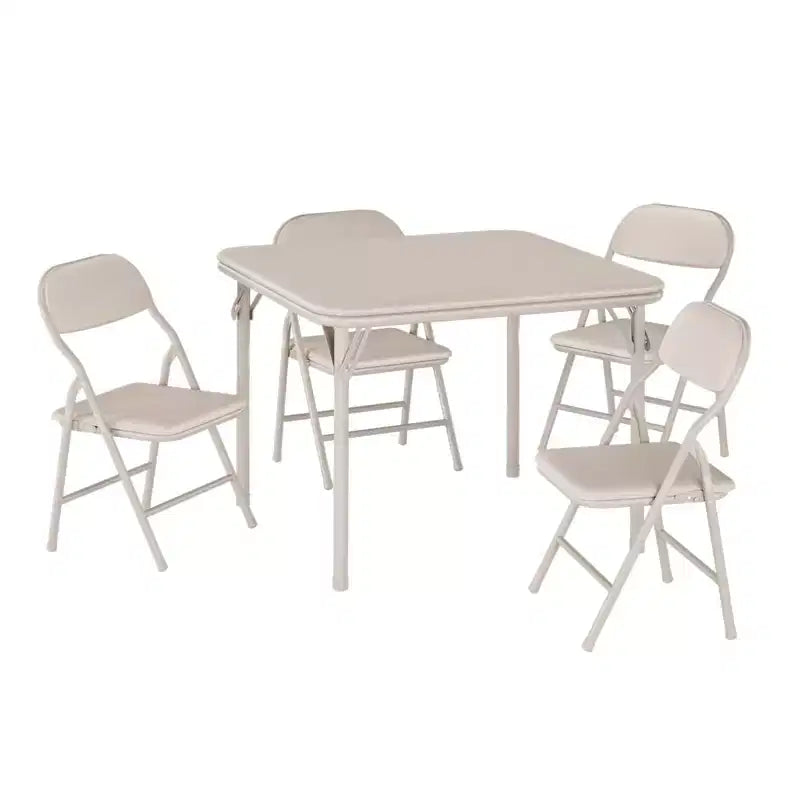 5-Piece Kids Folding Table and Chairs Set, Toddlers Children's Activity Table and Chairs Set for Dining Room, Daycare, Classrooms