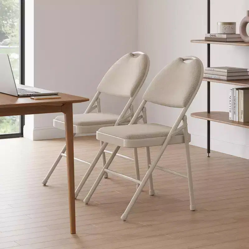 4 Pack Black Folding Chairs,Folding Chairs Set of 4 with Padded Seats, Cotton Linen Fabric Foldable Dining Chairs for Guests Kitchen Office