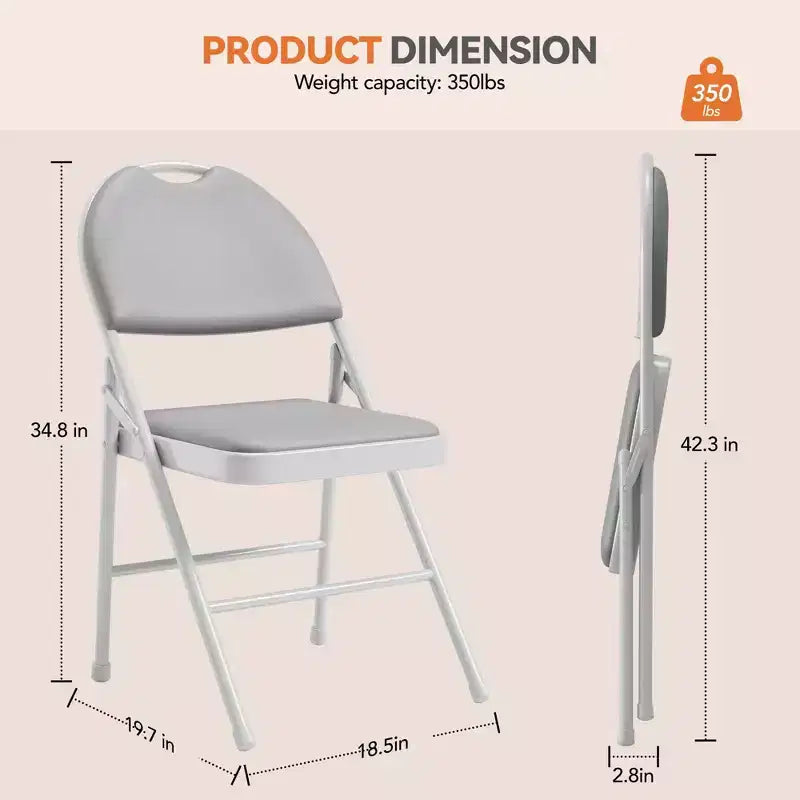 4 Pack Black Folding Chairs,Folding Chairs Set of 4 with Padded Seats, Cotton Linen Fabric Foldable Dining Chairs for Guests Kitchen Office