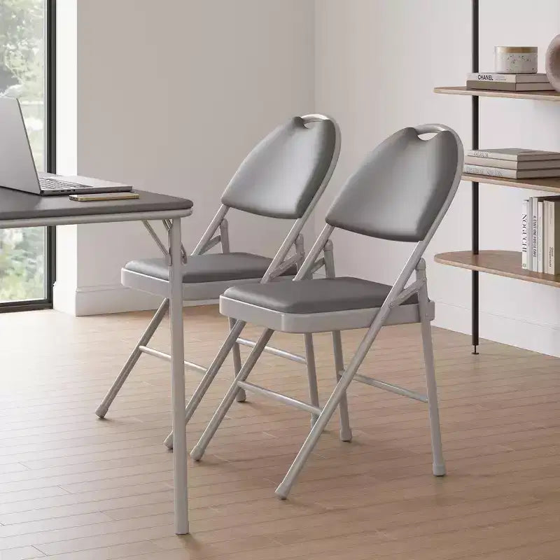 4 Pack Black Folding Chairs,Folding Chairs Set of 4 with Padded Seats, Cotton Linen Fabric Foldable Dining Chairs for Guests Kitchen Office
