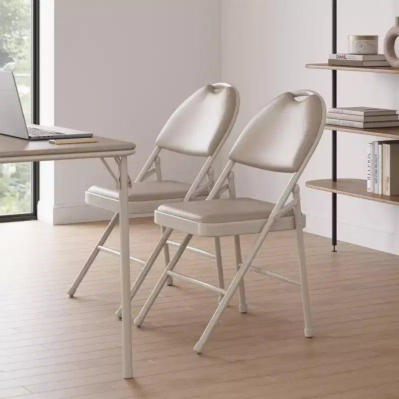 4 Pack Black Folding Chairs,Folding Chairs Set of 4 with Padded Seats, Cotton Linen Fabric Foldable Dining Chairs for Guests Kitchen Office