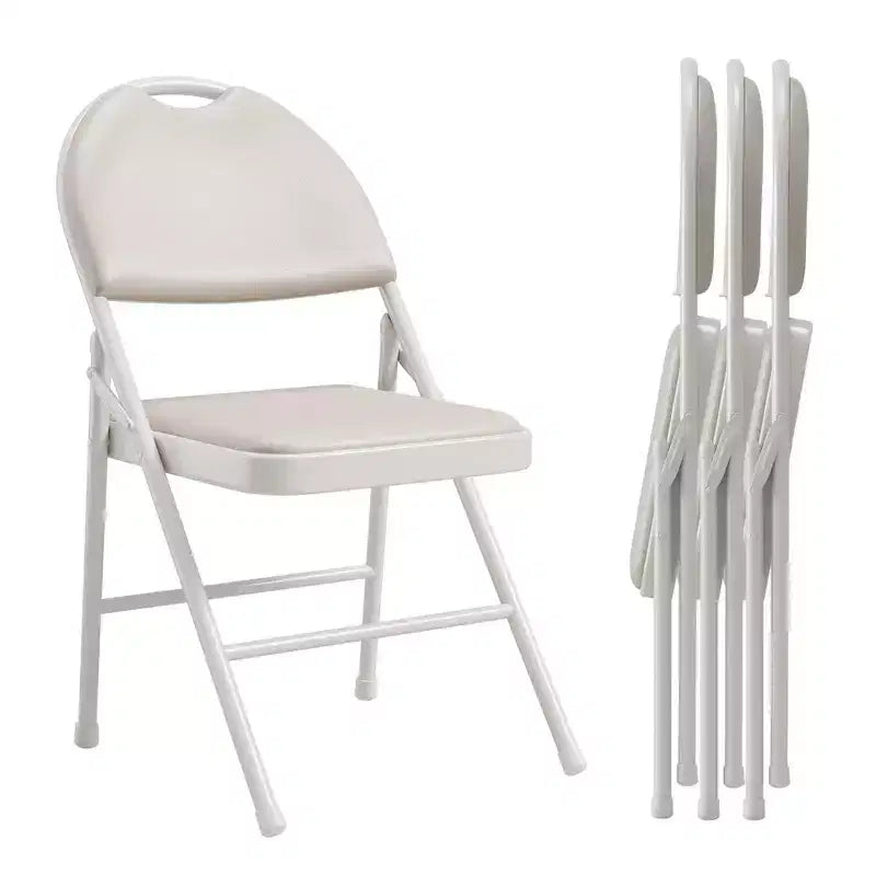 4 Pack Black Folding Chairs,Folding Chairs Set of 4 with Padded Seats, Cotton Linen Fabric Foldable Dining Chairs for Guests Kitchen Office