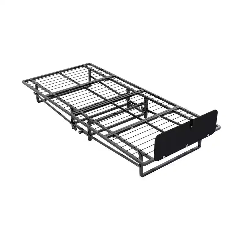 Bellemave Metal Folding Bed Frame with Foam Mattress of Pockets, Easy Storage and Movable with 4 Castors