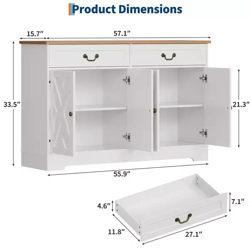 Kitchen Storage Buffet Sideboard, Large Kitchen Storage Cabinet, Dining Room Coffee Bar Organizer,
