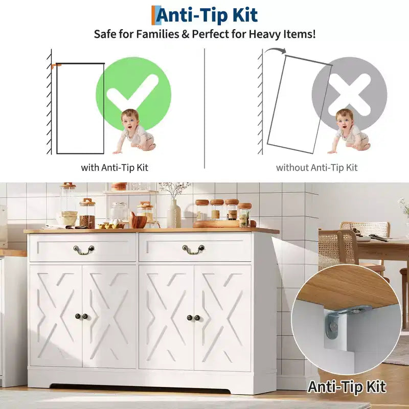 Kitchen Storage Buffet Sideboard, Large Kitchen Storage Cabinet, Dining Room Coffee Bar Organizer,