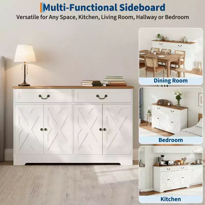 Kitchen Storage Buffet Sideboard, Large Kitchen Storage Cabinet, Dining Room Coffee Bar Organizer,