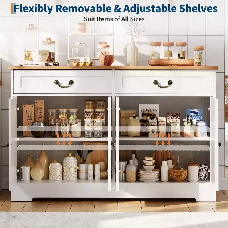 Kitchen Storage Buffet Sideboard, Large Kitchen Storage Cabinet, Dining Room Coffee Bar Organizer,