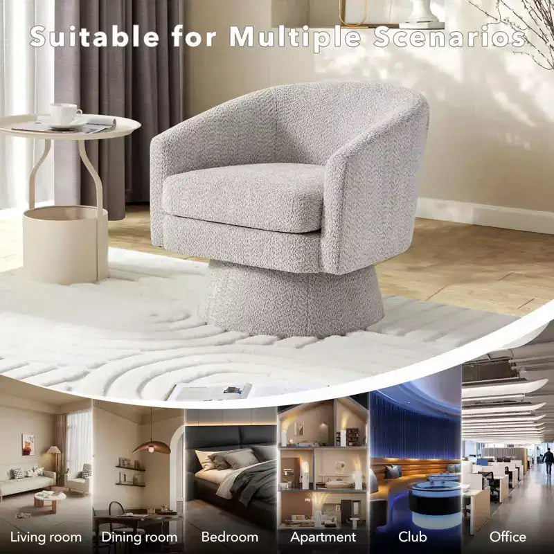 COZONY 28 Velvet Swivel Accent Chair with Ottoman, 360 Rotation, Ergonomic Support, Modern Round Armchair for Living Room, Bedroom