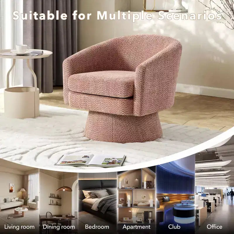 COZONY 28 Velvet Swivel Accent Chair with Ottoman, 360 Rotation, Ergonomic Support, Modern Round Armchair for Living Room, Bedroom