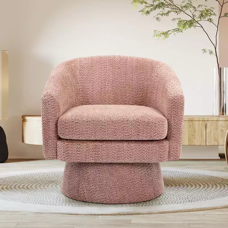 COZONY 28 Velvet Swivel Accent Chair with Ottoman, 360 Rotation, Ergonomic Support, Modern Round Armchair for Living Room, Bedroom